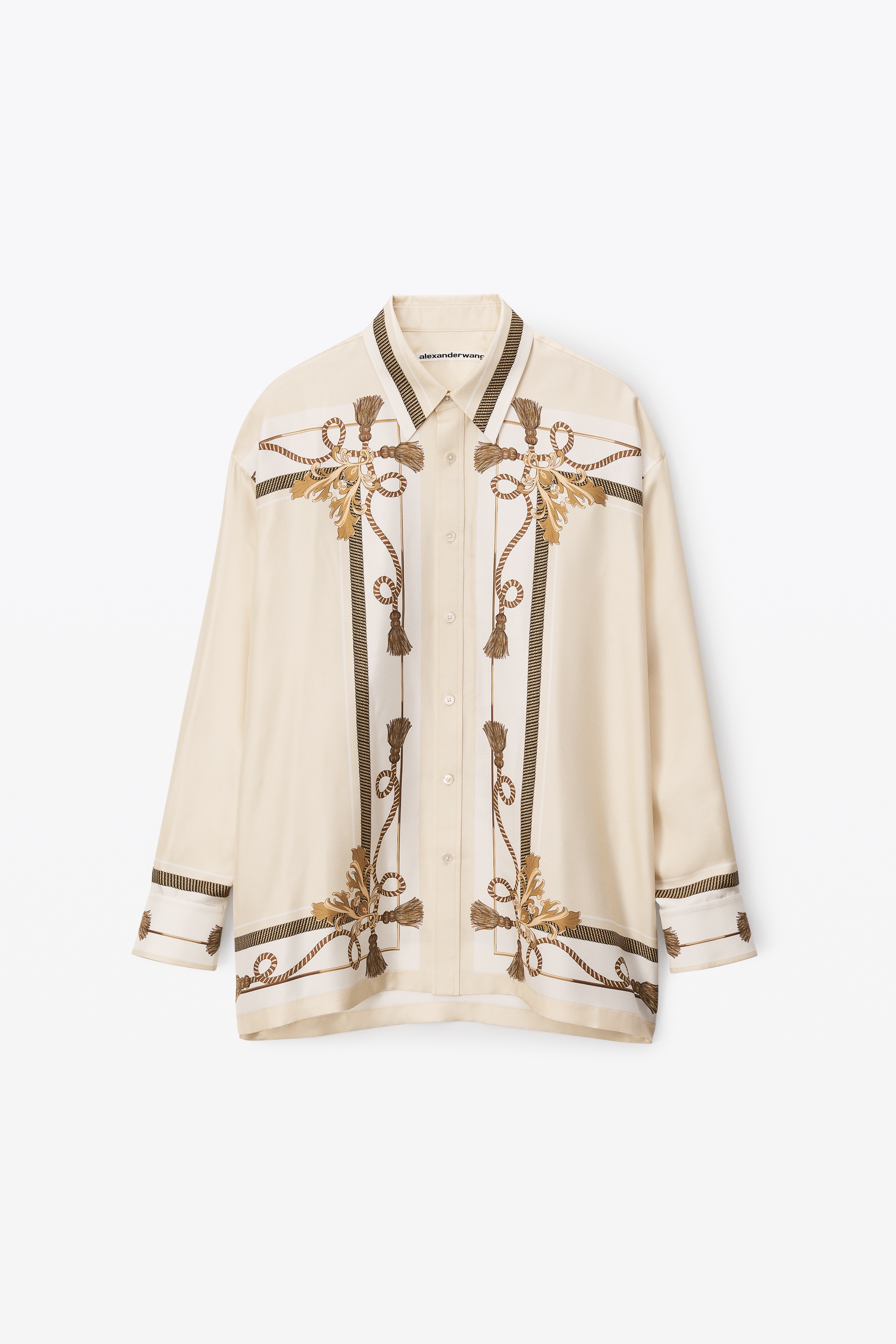 baroque button down in silk twill - 1