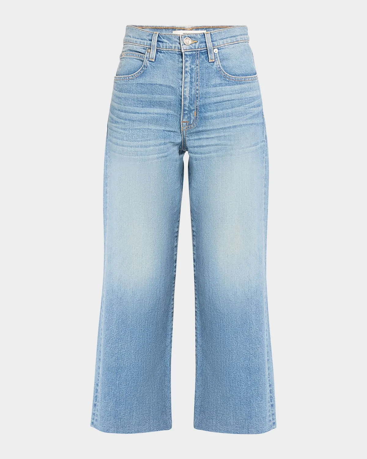 Grace Wide Ankle Jeans with Raw Hem - 1