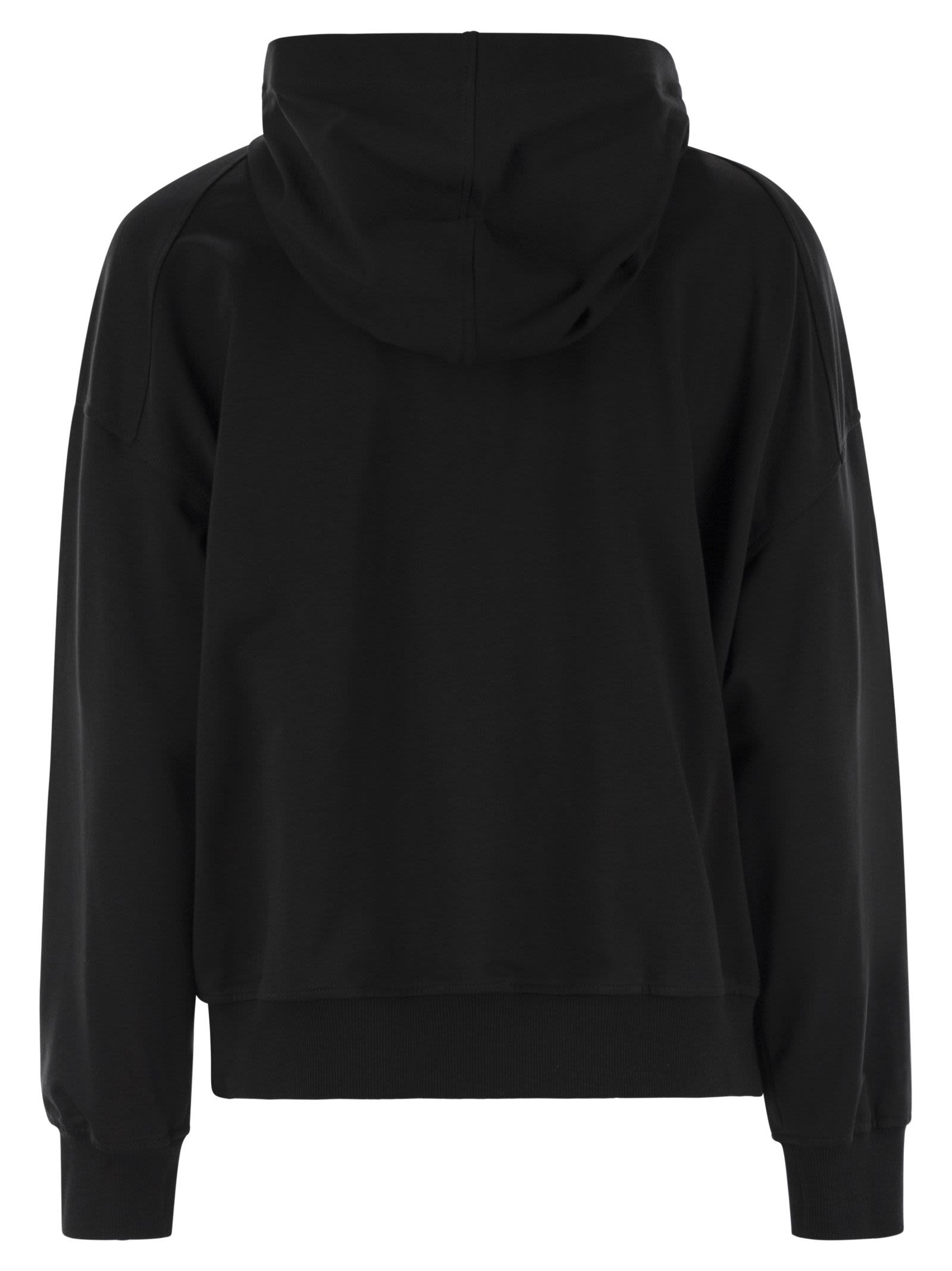 Brunello Cucinelli Women Lightweight Stretch Cotton Fleece Topwear With Zip, Hood And Shiny Trims - 2