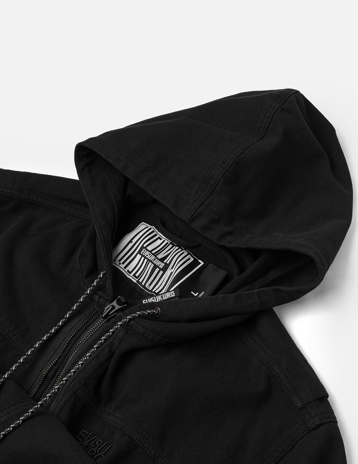 Logo Embroidery Boxy Hooded Jacket - 7