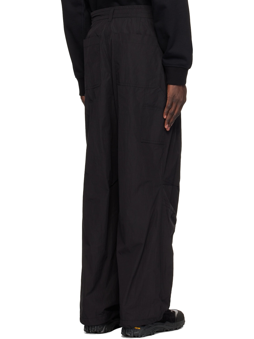 Black Wide Carpenter Trousers - 3