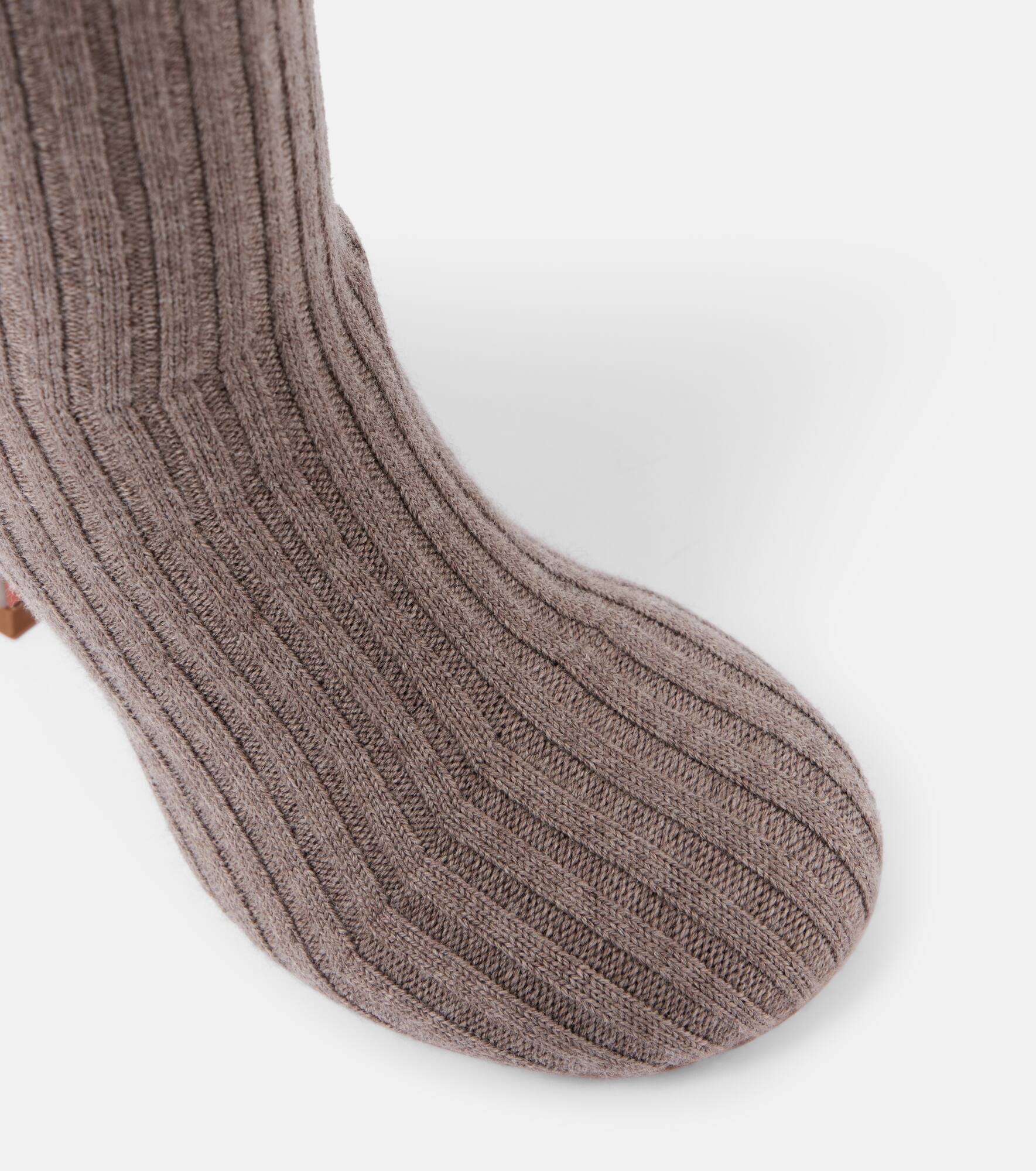 Veneda 95 stretch ribbed-knit knee boots - 5