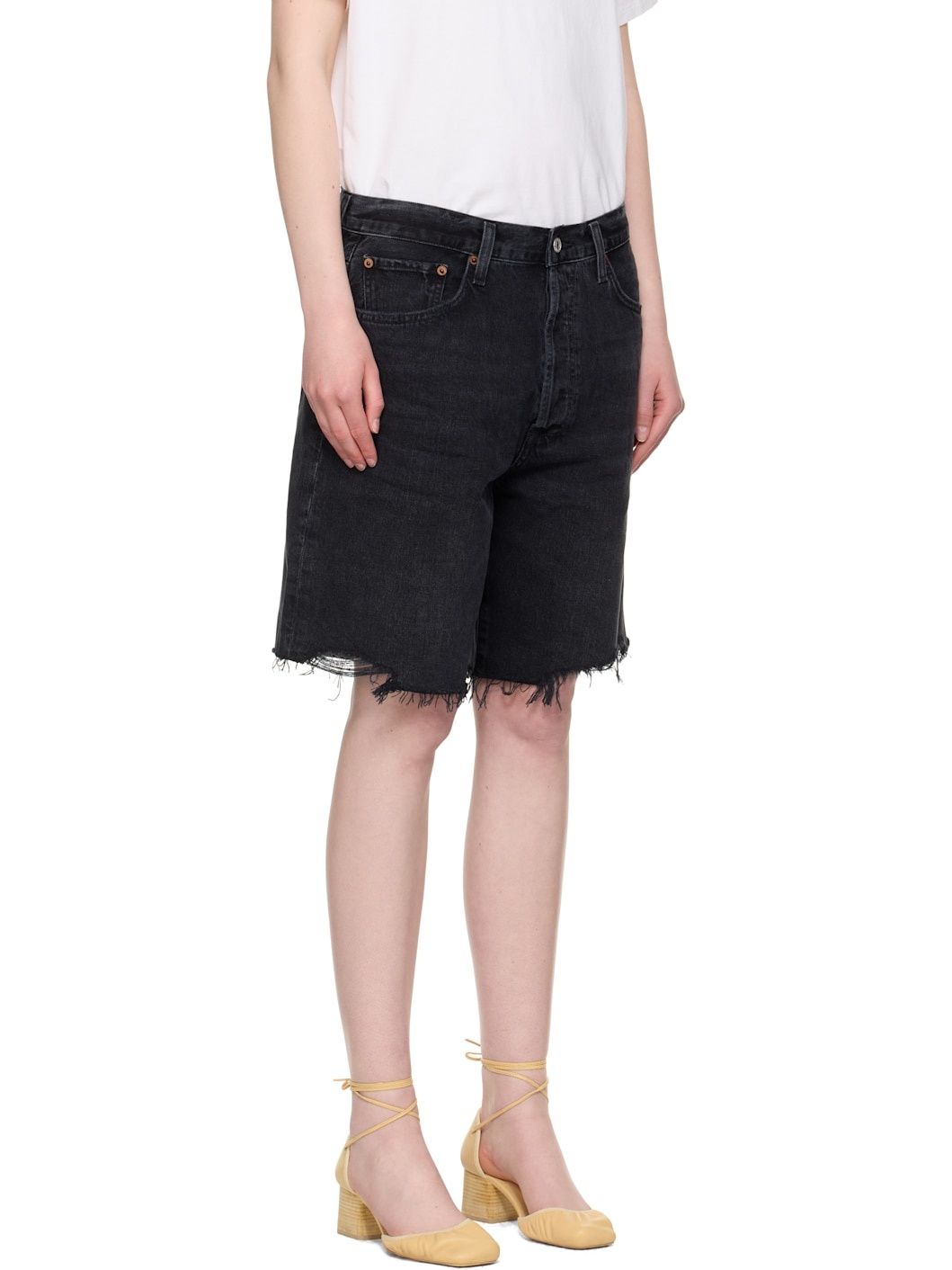 Black Indra Denim Shorts - 2