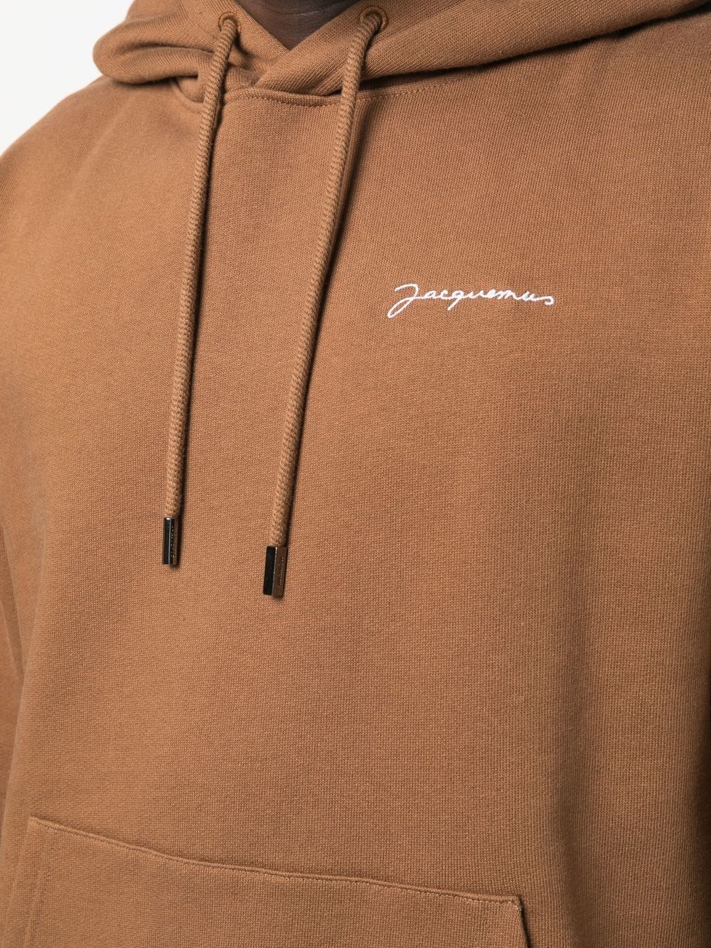 embroidered-logo organic cotton hoodie - 6