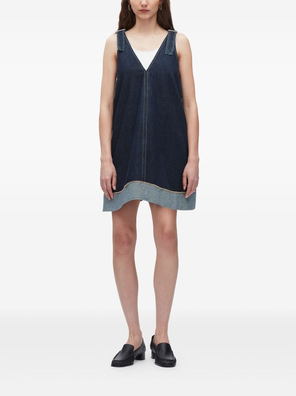tie-strap denim dress - 2