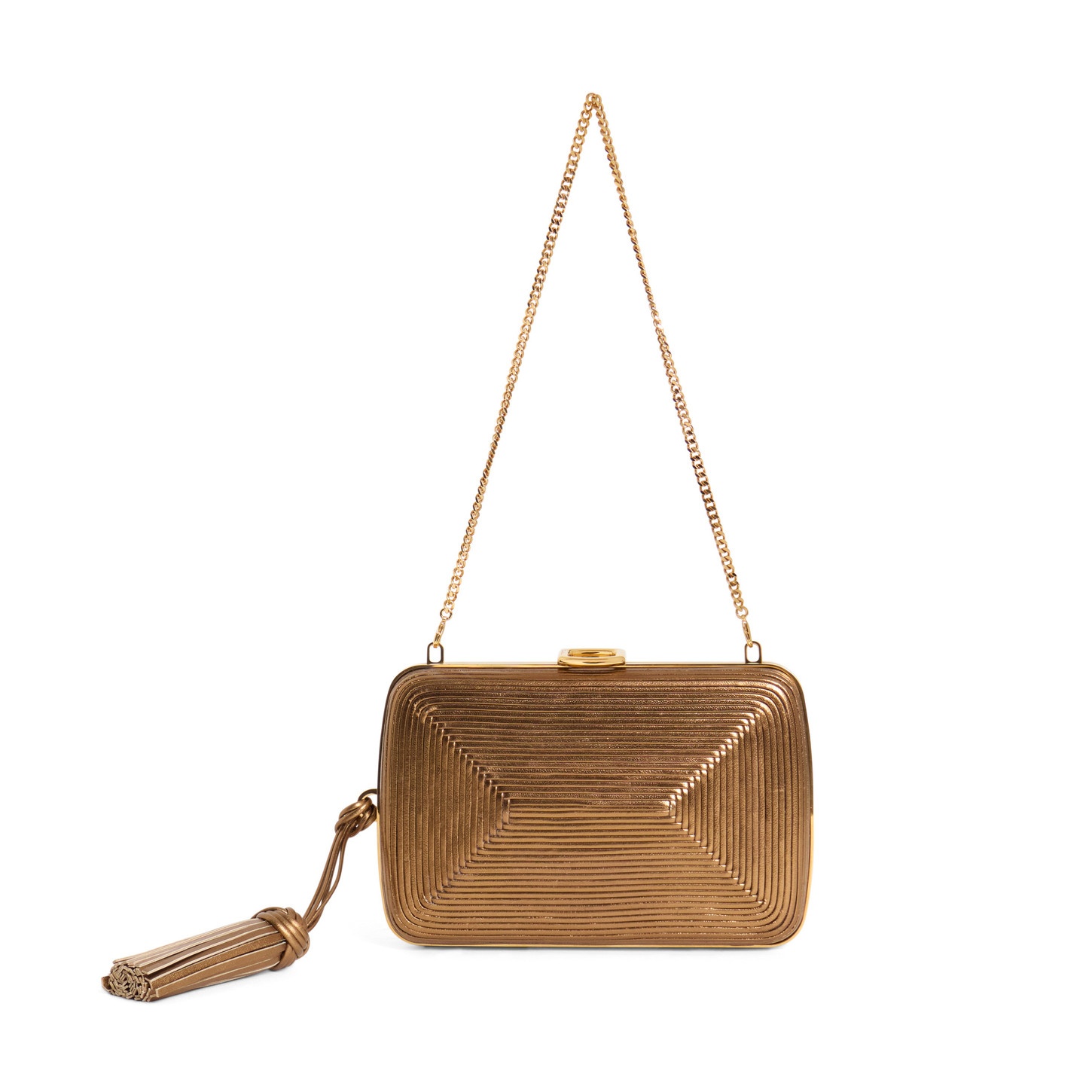 Gold leather crossbody bag - 4