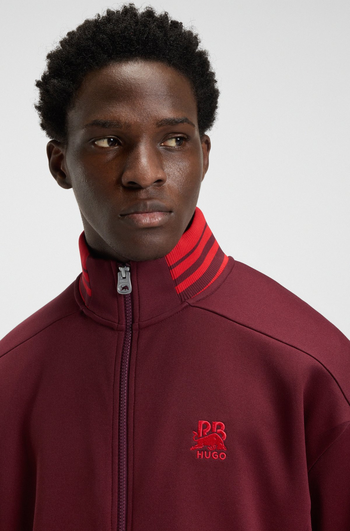 HUGO X RB ZIP-UP SWEATSHIRT WITH BULL-GRAPHIC LOGO - 3
