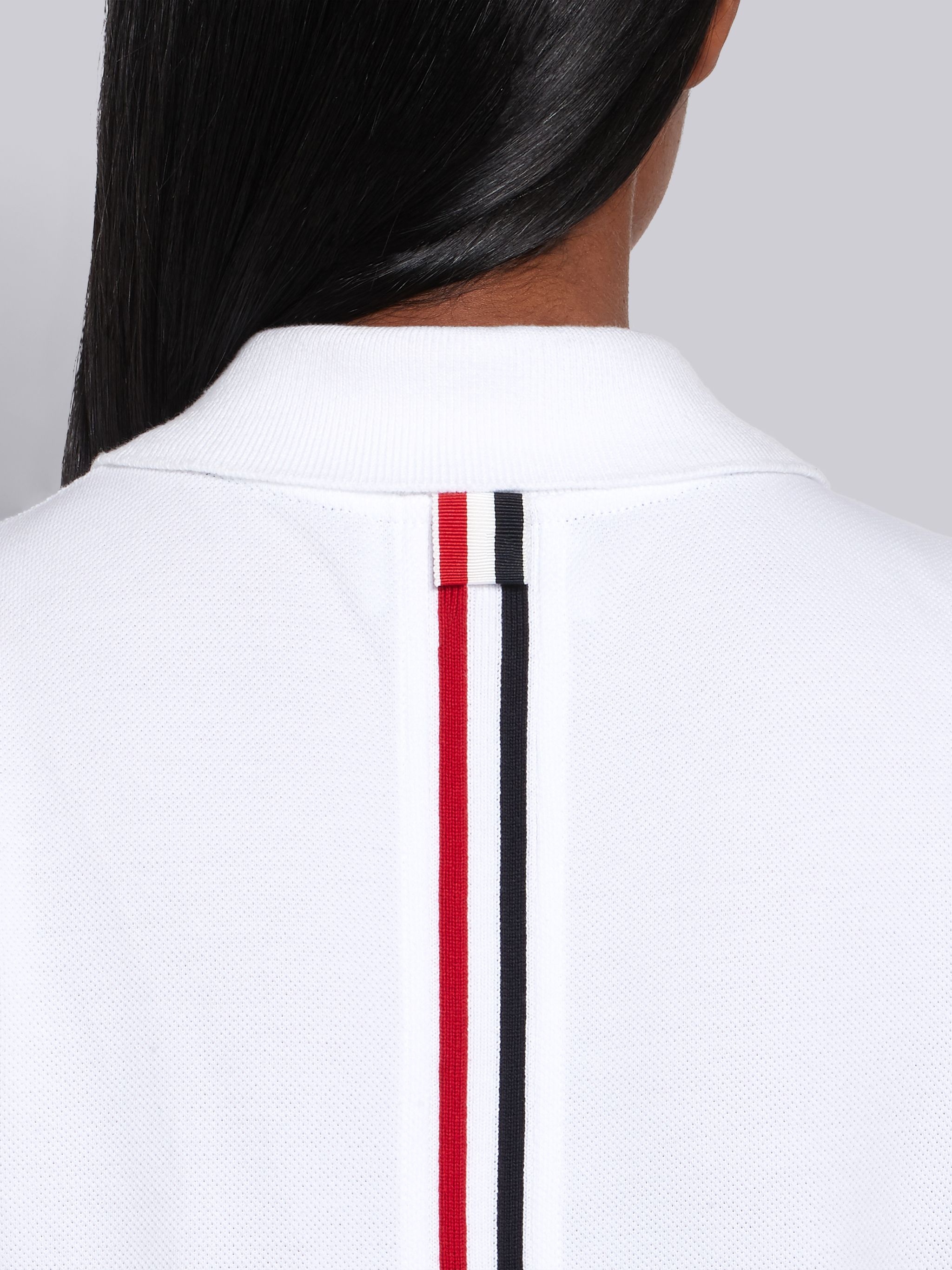 White Pique Center Back RWB Stripe Sleeveless Pleated Tennis Dress - 6