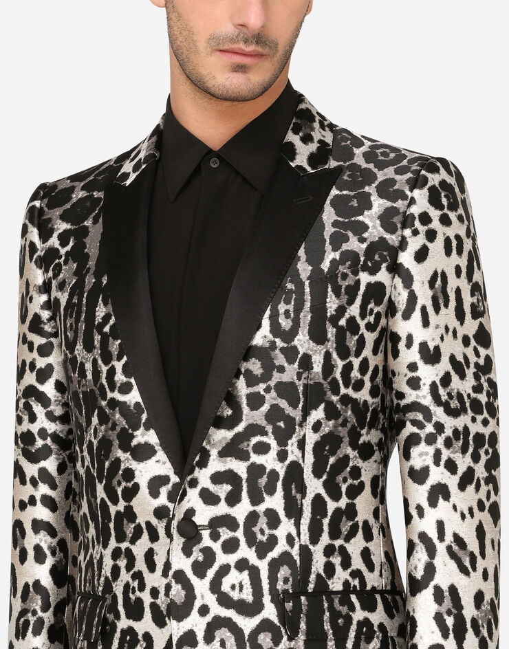 Leopard-print jacquard Martini-fit tuxedo jacket - 4