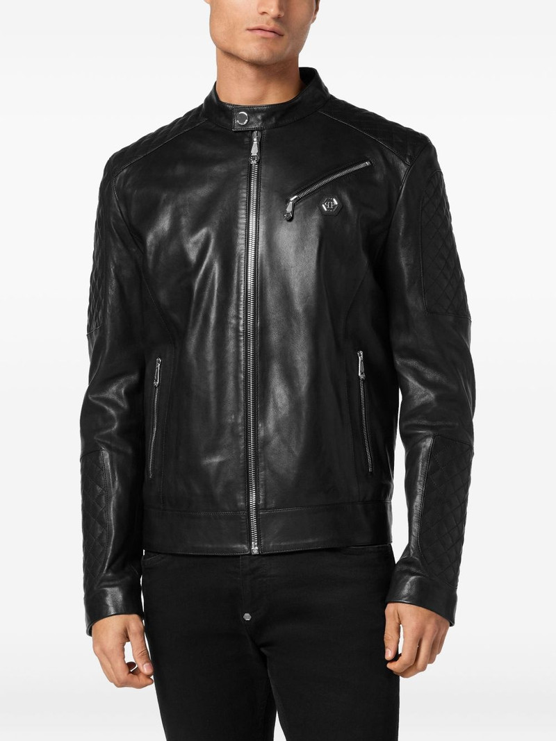 padded leather bomber jacket 3