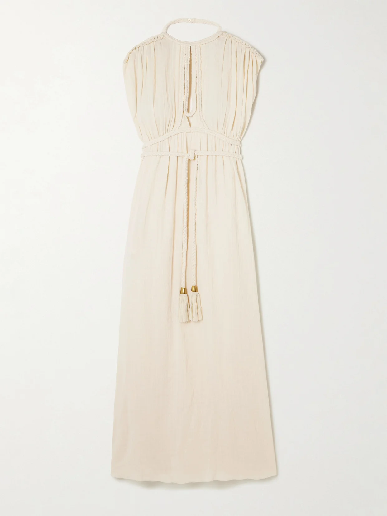 Joya Braided Gathered Cotton-gauze Maxi Dress - 1
