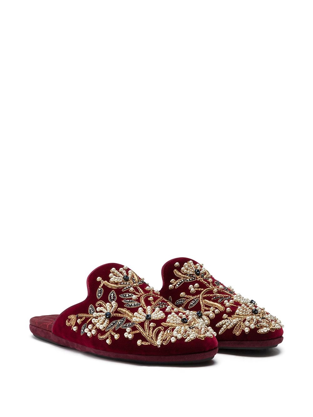 bead-embroidered slippers - 2