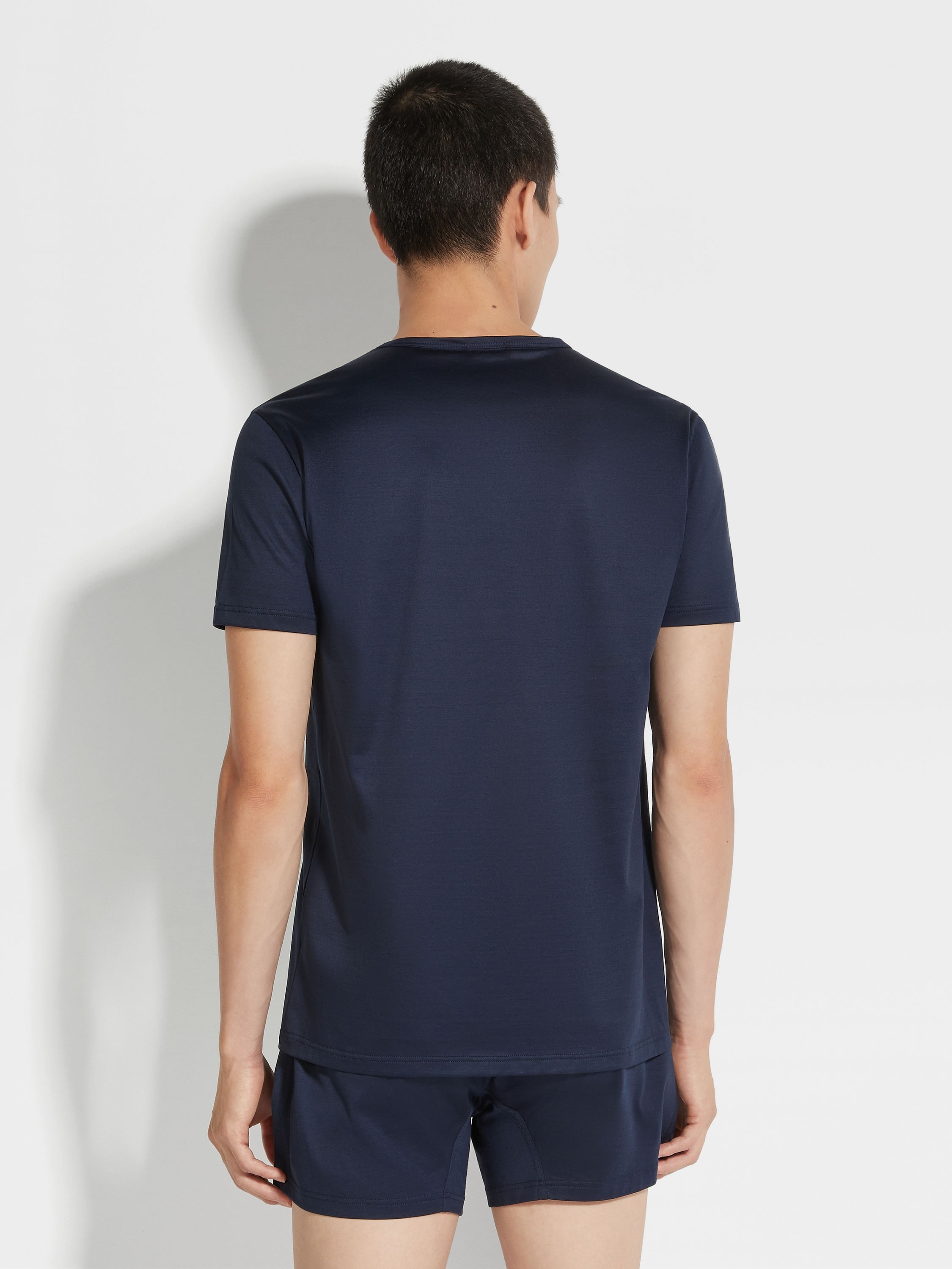 BLUE COTTON T-SHIRT - 4