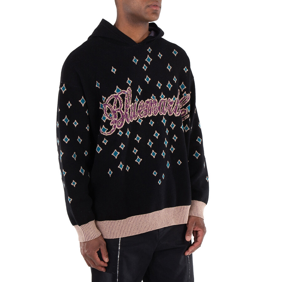 Bluemarble Jacquard Rhinestoned Hooded Jumper - 3