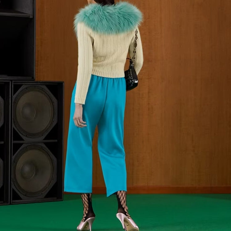 (WMNS) Gucci Neoprene Pants With Interlocking G 'Light Blue' 693166-XJD6F-4594 - 3