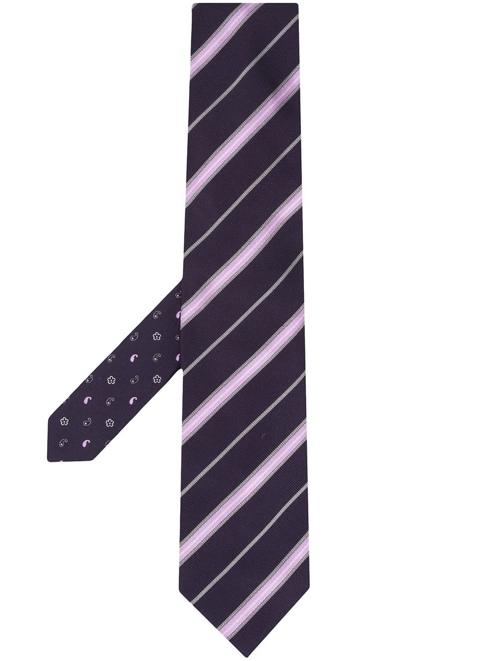 diagonal stripe silk tie - 1