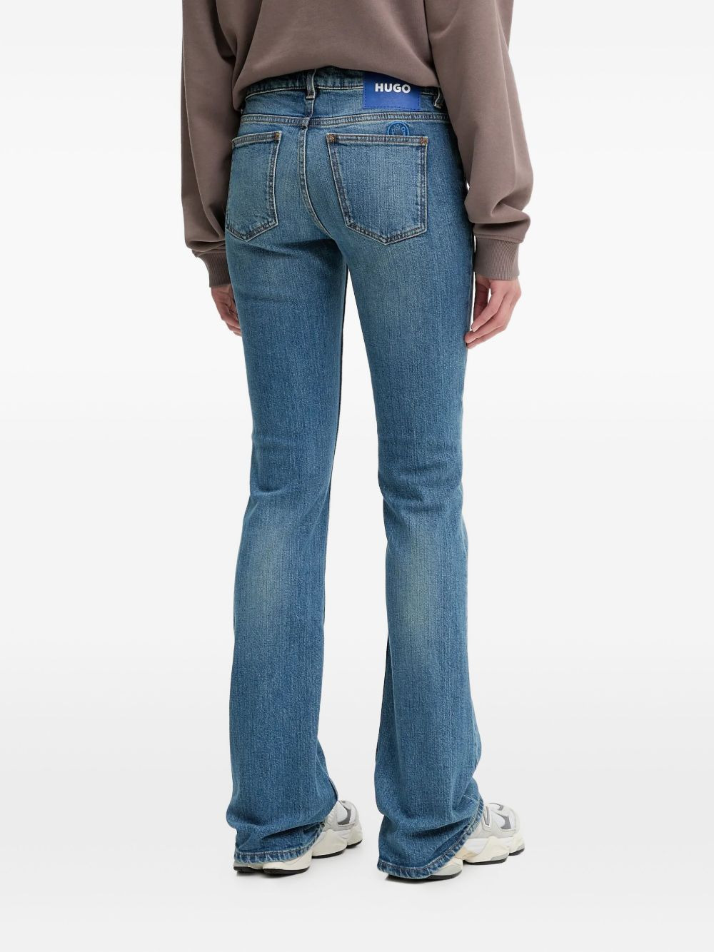 logo-plaque flare jeans - 3