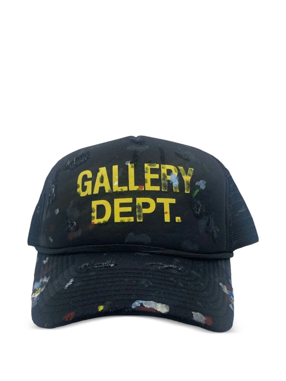 distressed paint-splatter cap - 1