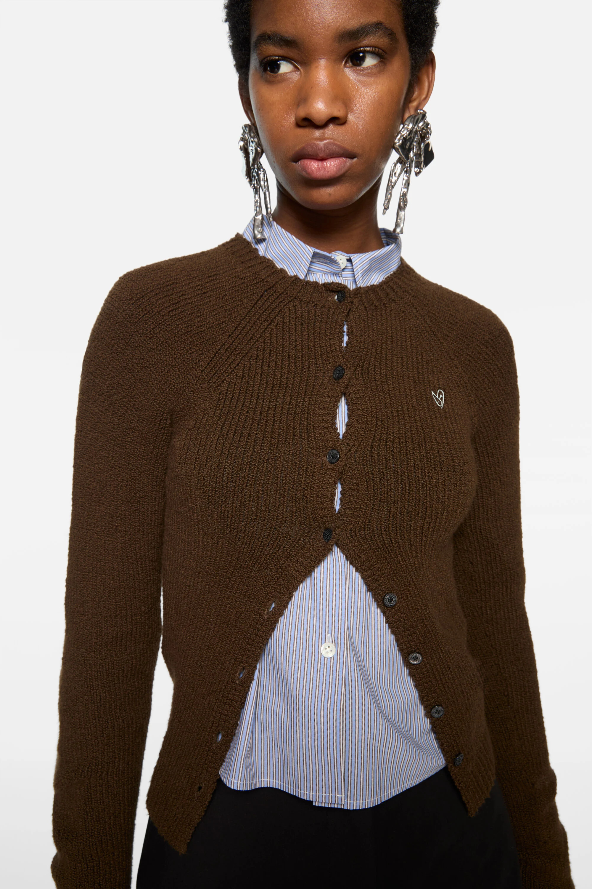 Button-up cardigan - Antique brown - 4