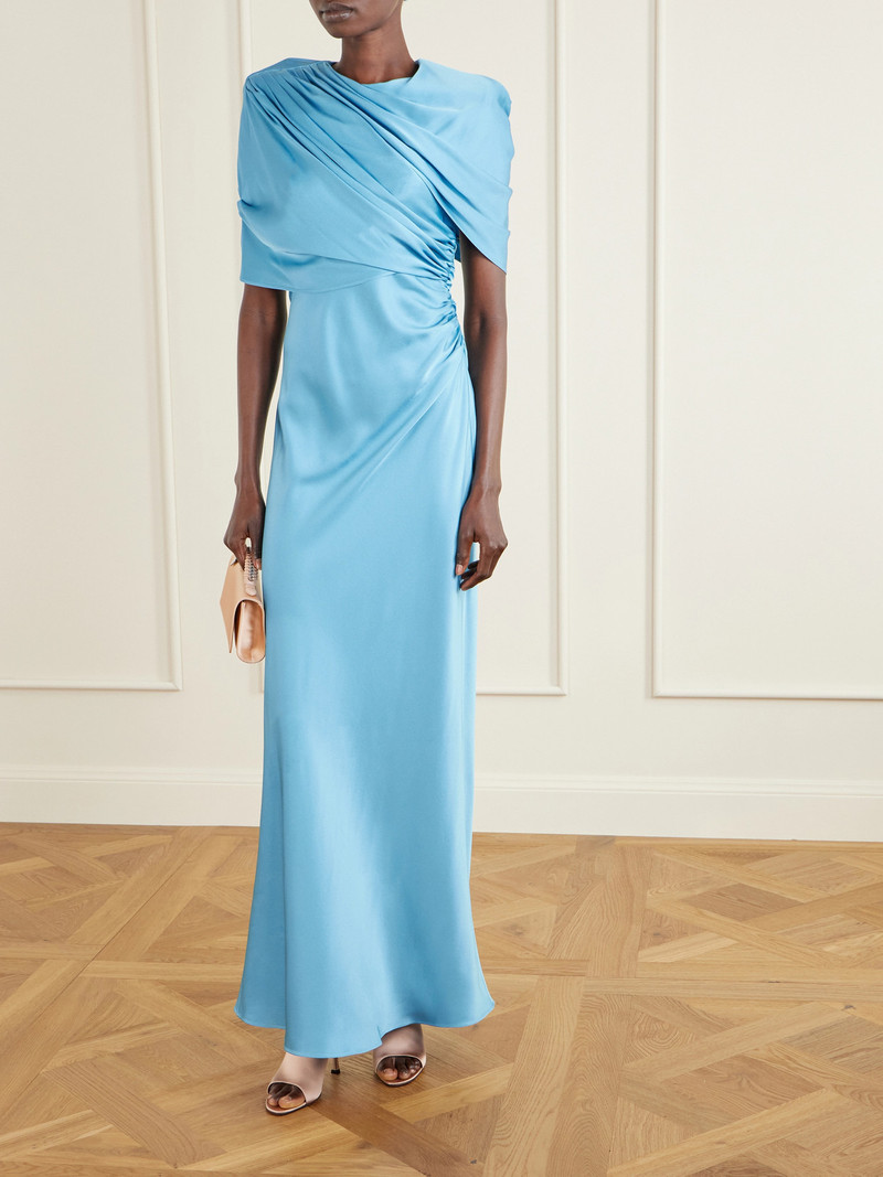 Stella McCartney Open-back Cape-effect Draped Satin Gown outlook