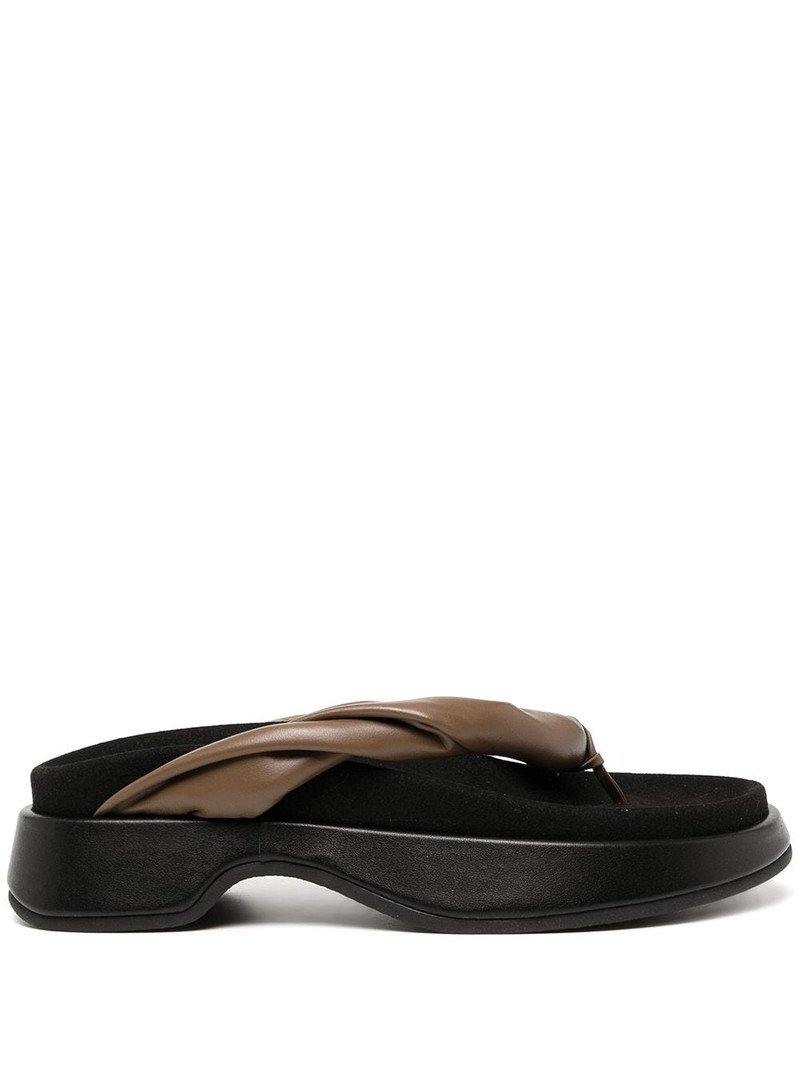 twisted-strap platform flip flops 1