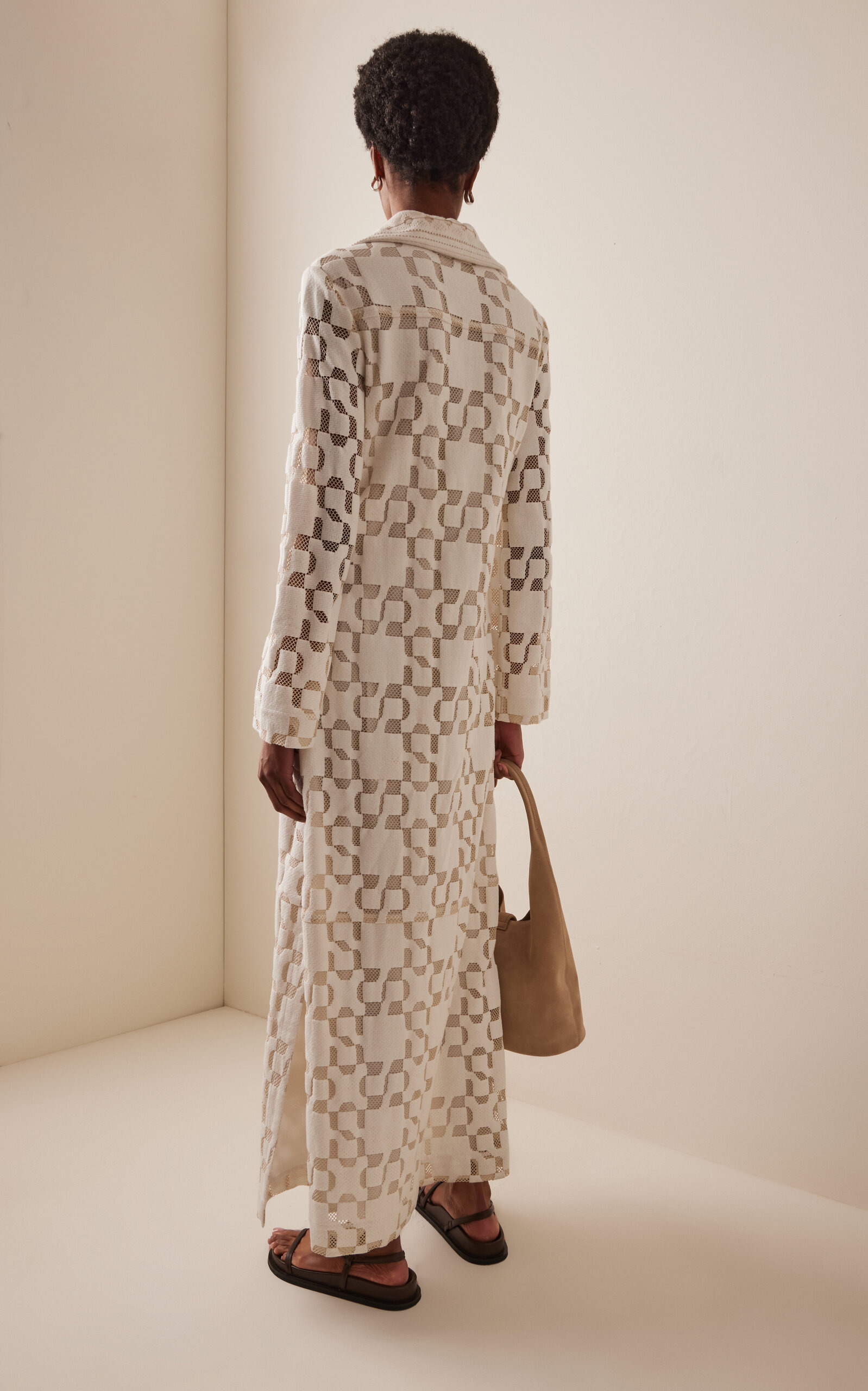 Wiliama Lace-Up Cotton-Blend Maxi Cover-Up Dress white - 4