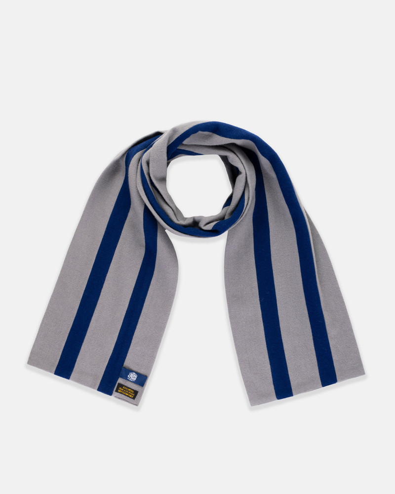 J. PRESS MADE-IN-ENGLAND GREY & DOUBLE BLUE WOOL SCHOOLBOY MUFFLER outlook