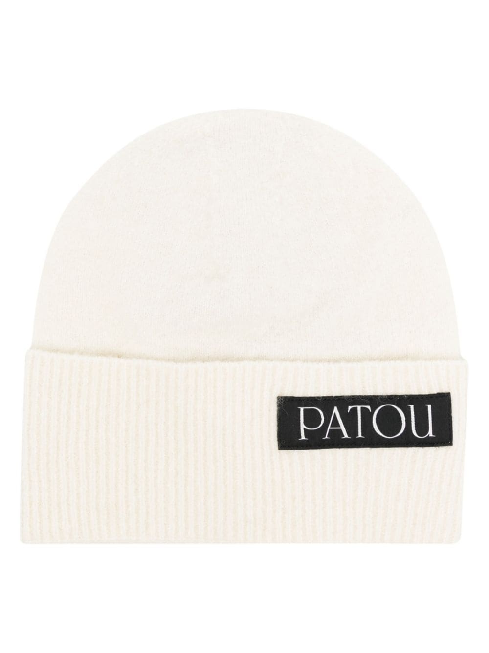 logo-patch knitted beanie - 1