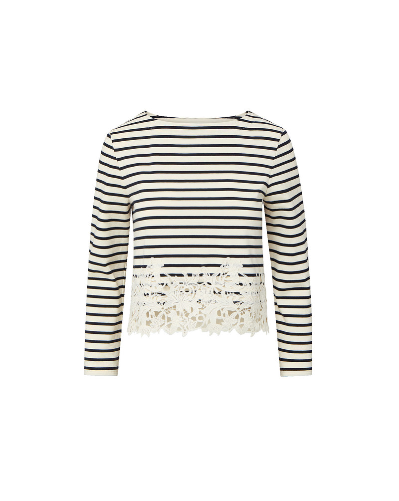 HOVEY STRIPED LACE T-SHIRT 1