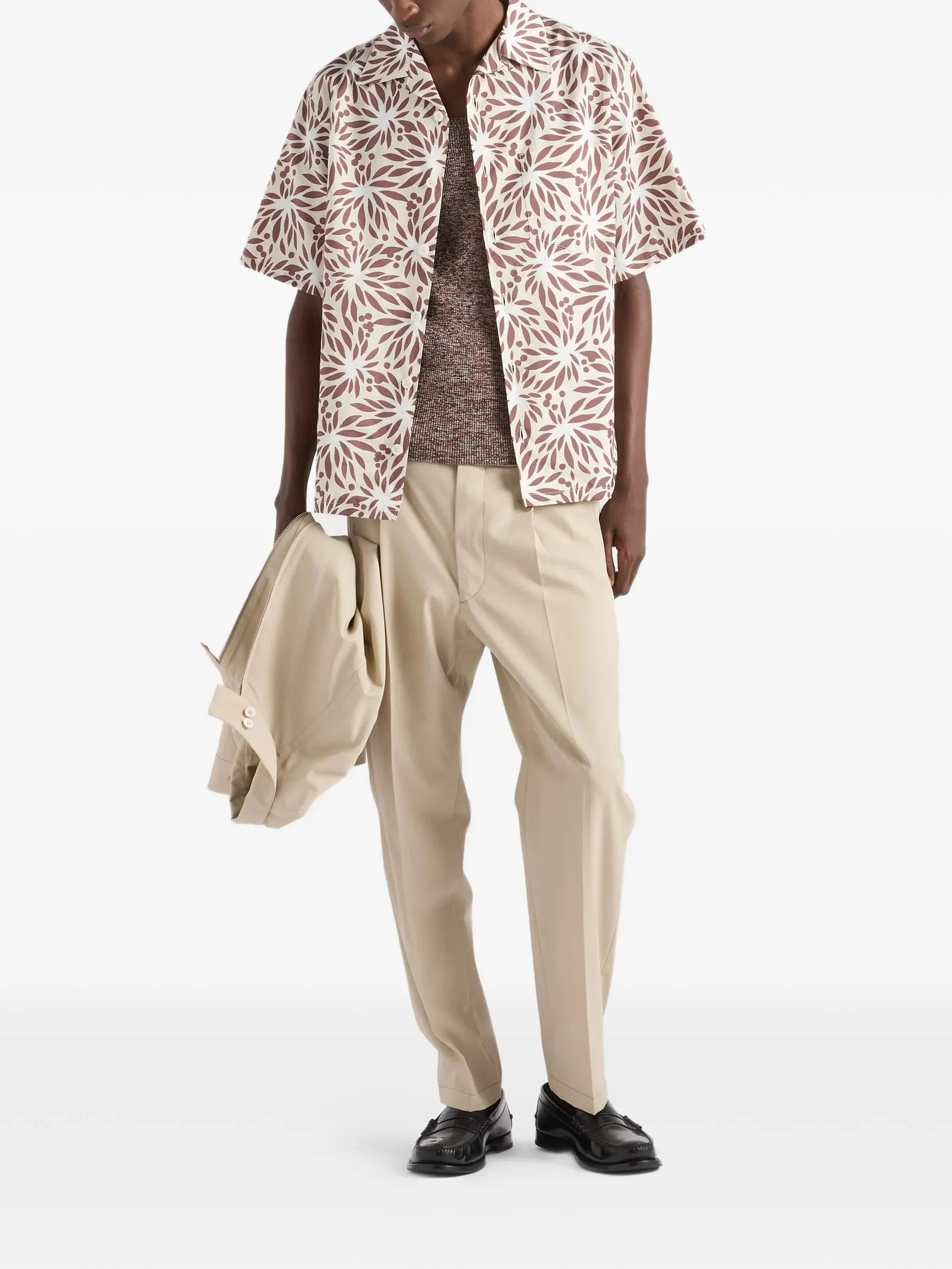 Prada Printed Cotton Bowling Shirt - 1