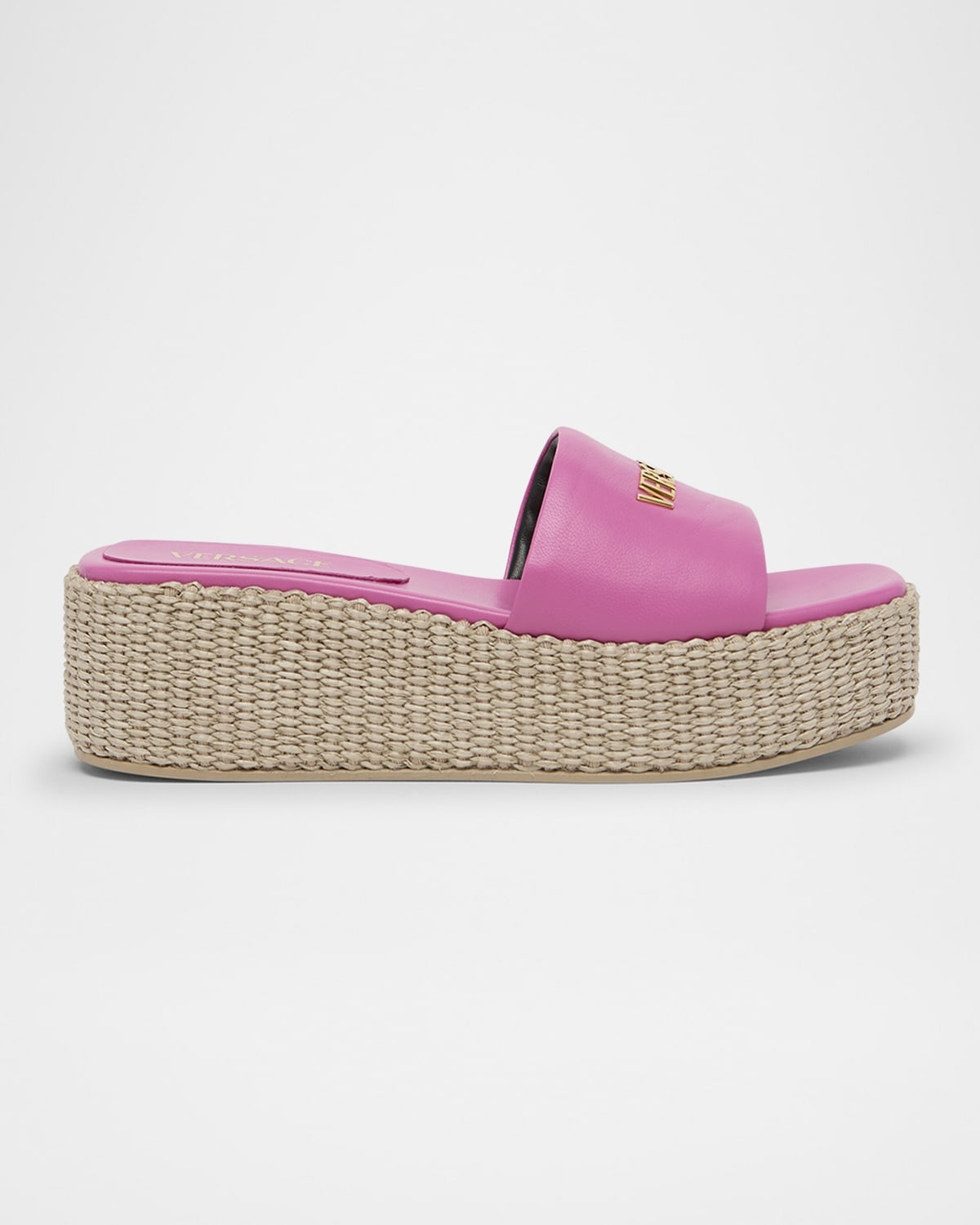 Tag Platform Lambskin Leather Mules - 1