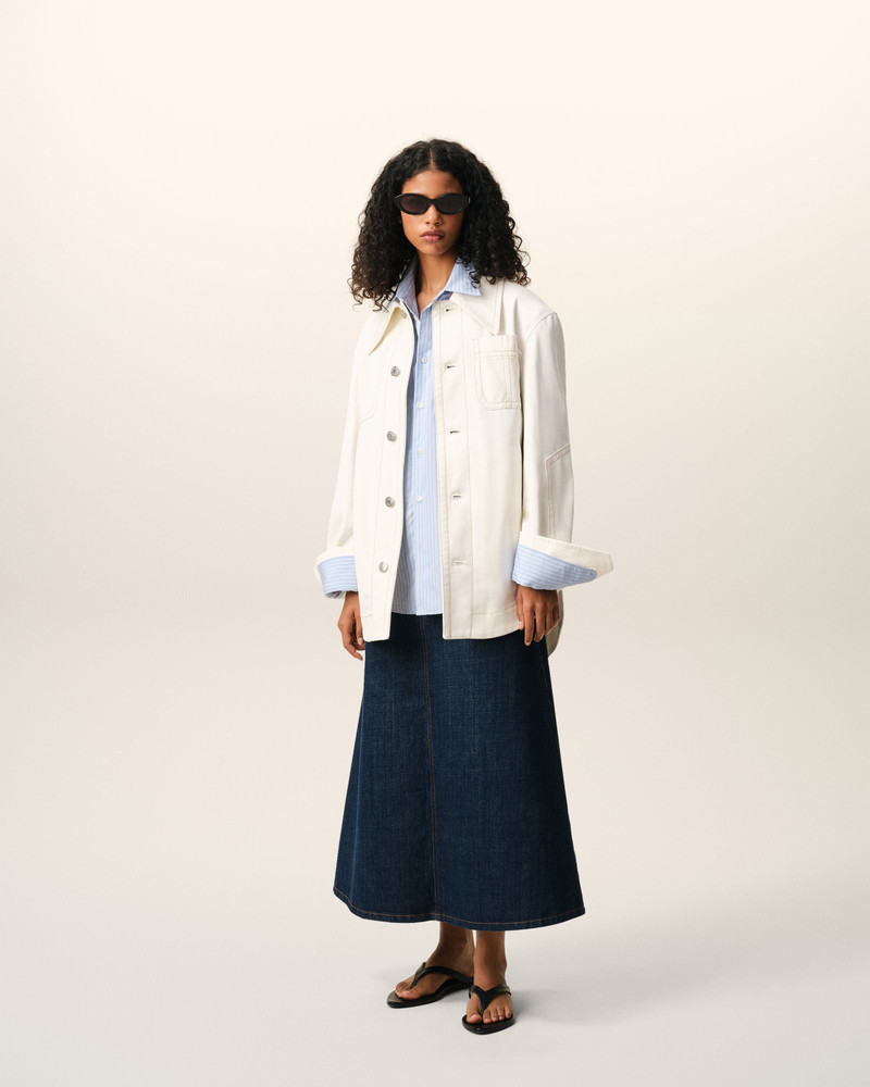 AMI Paris WHITE COTTON WORKER BUTTONED JACKET outlook