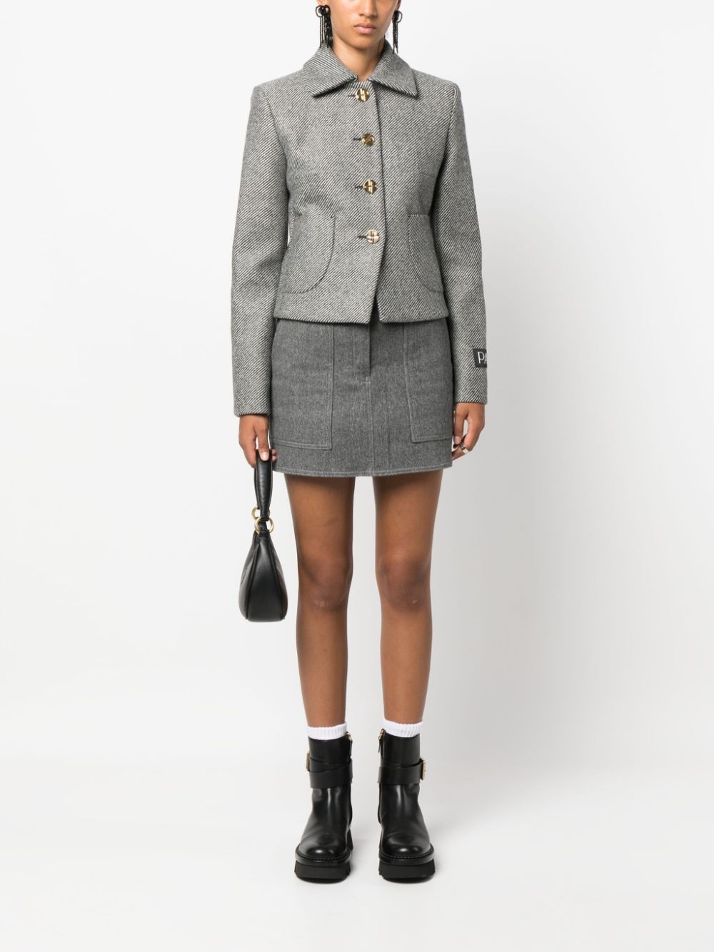textured virgin-wool short jacket - 2