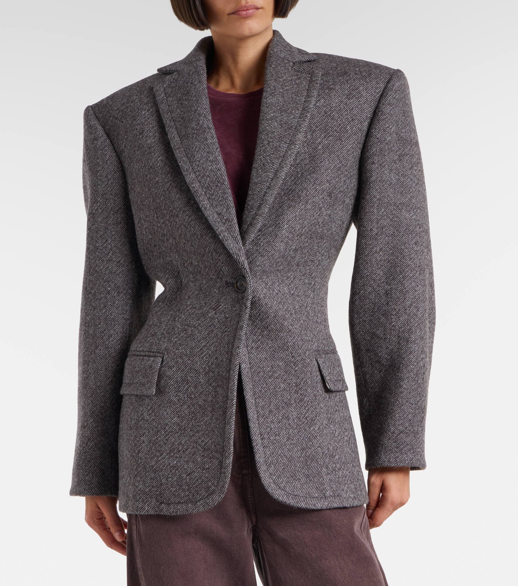 Wool-blend blazer - 7