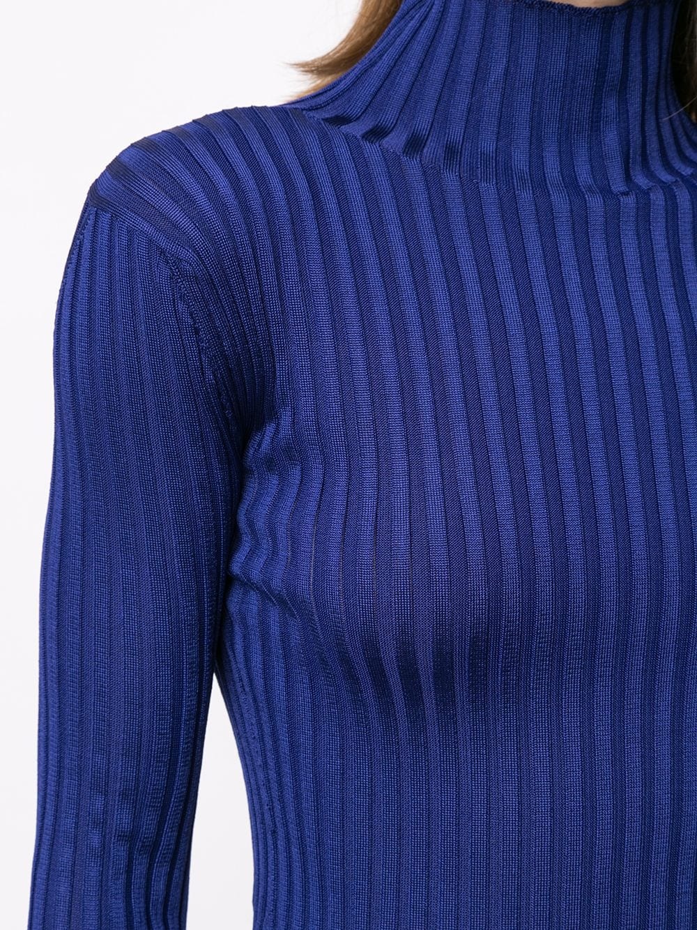 glossy knit turtleneck top - 5