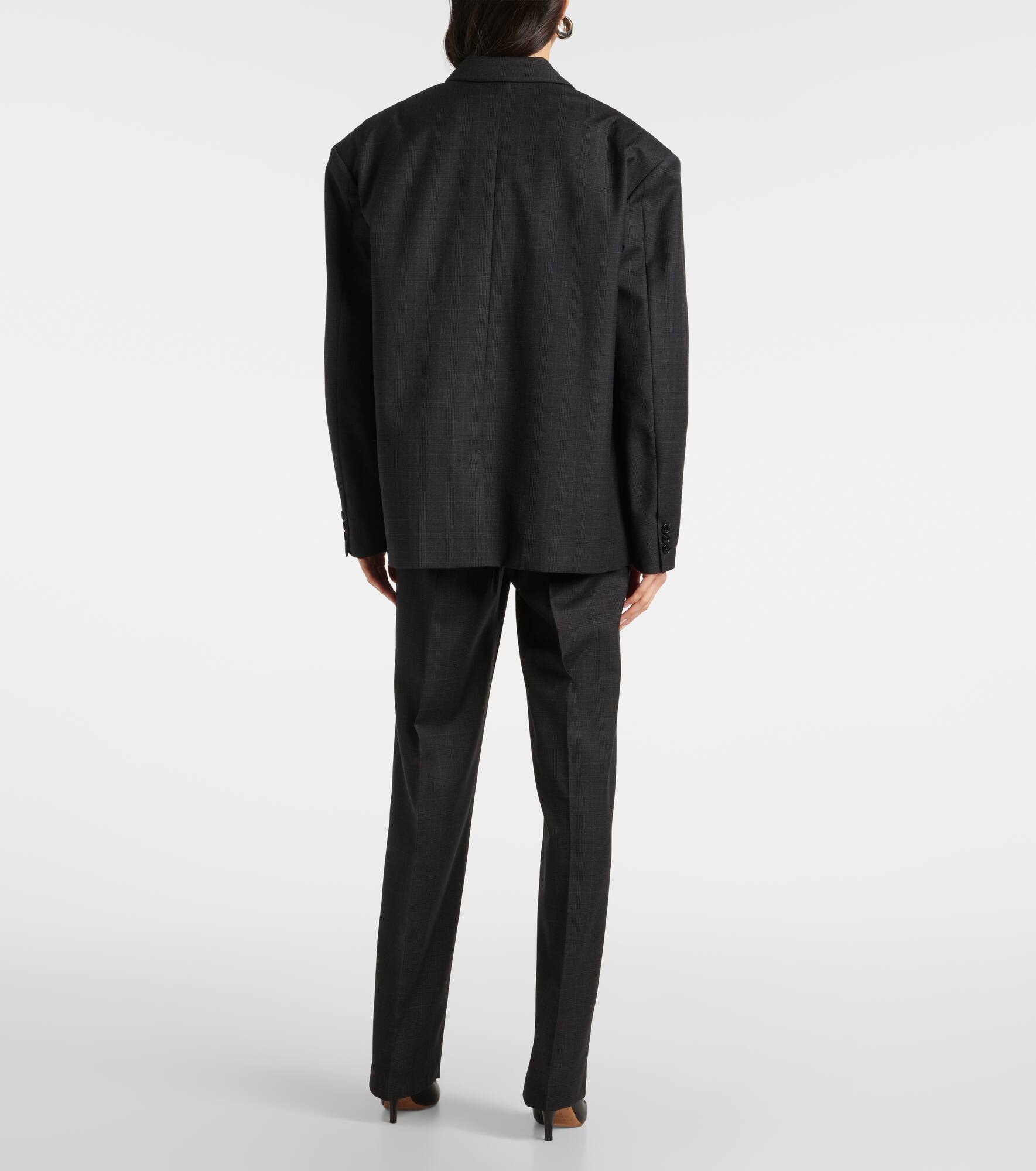 Klero checked double-breasted wool-blend blazer - 3