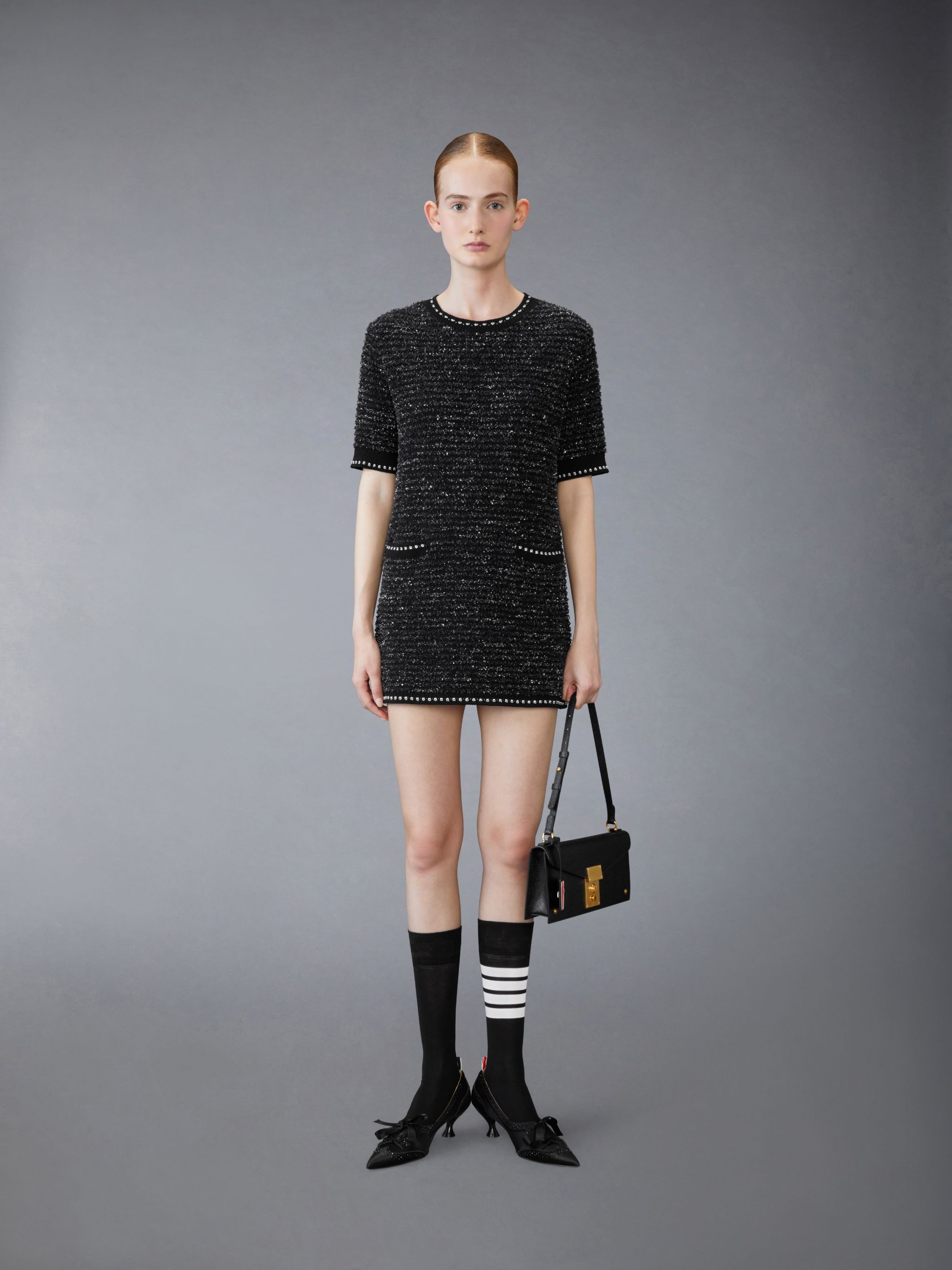 EYELASH TWEED JACQUARD MINI DRESS - 4