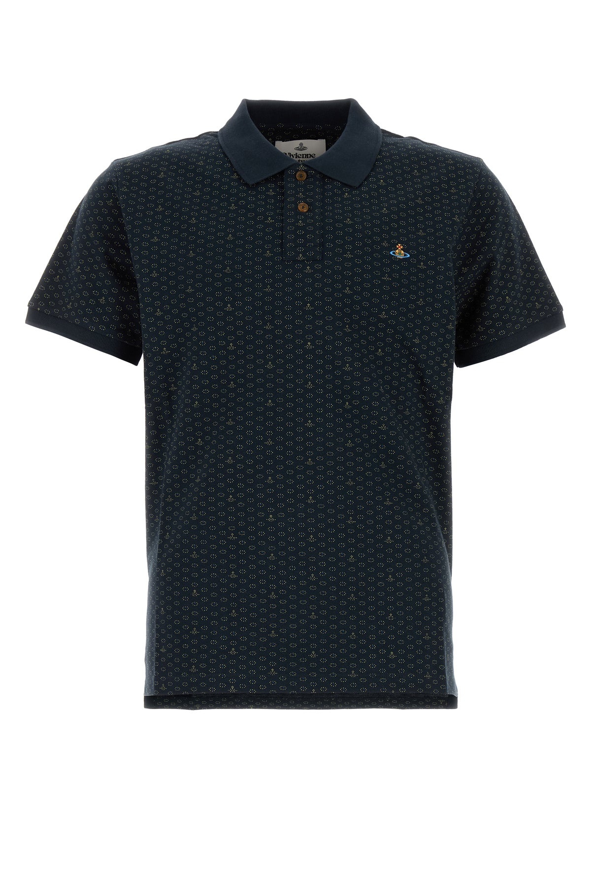 Printed piquet polo shirt - 1