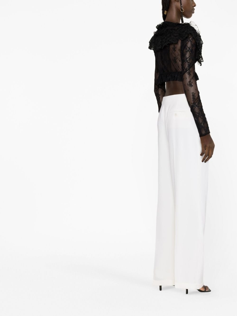 wide-leg wool trousers - 3