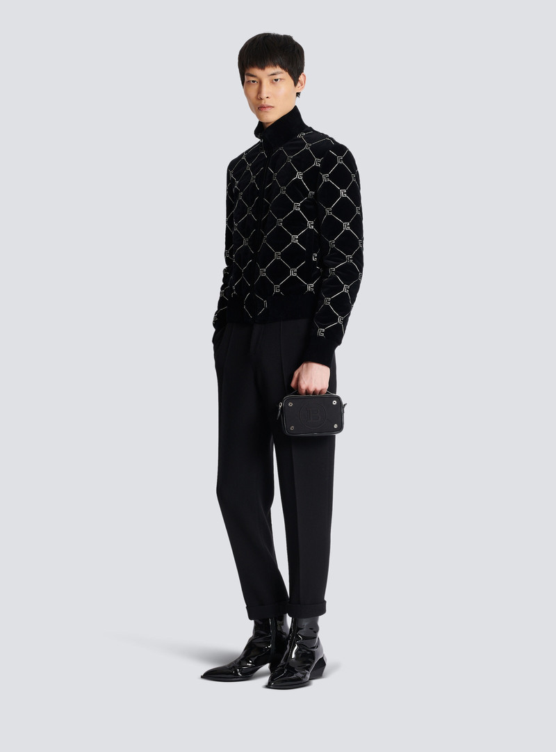 Balmain Mini Reporter bag in canvas and leather outlook