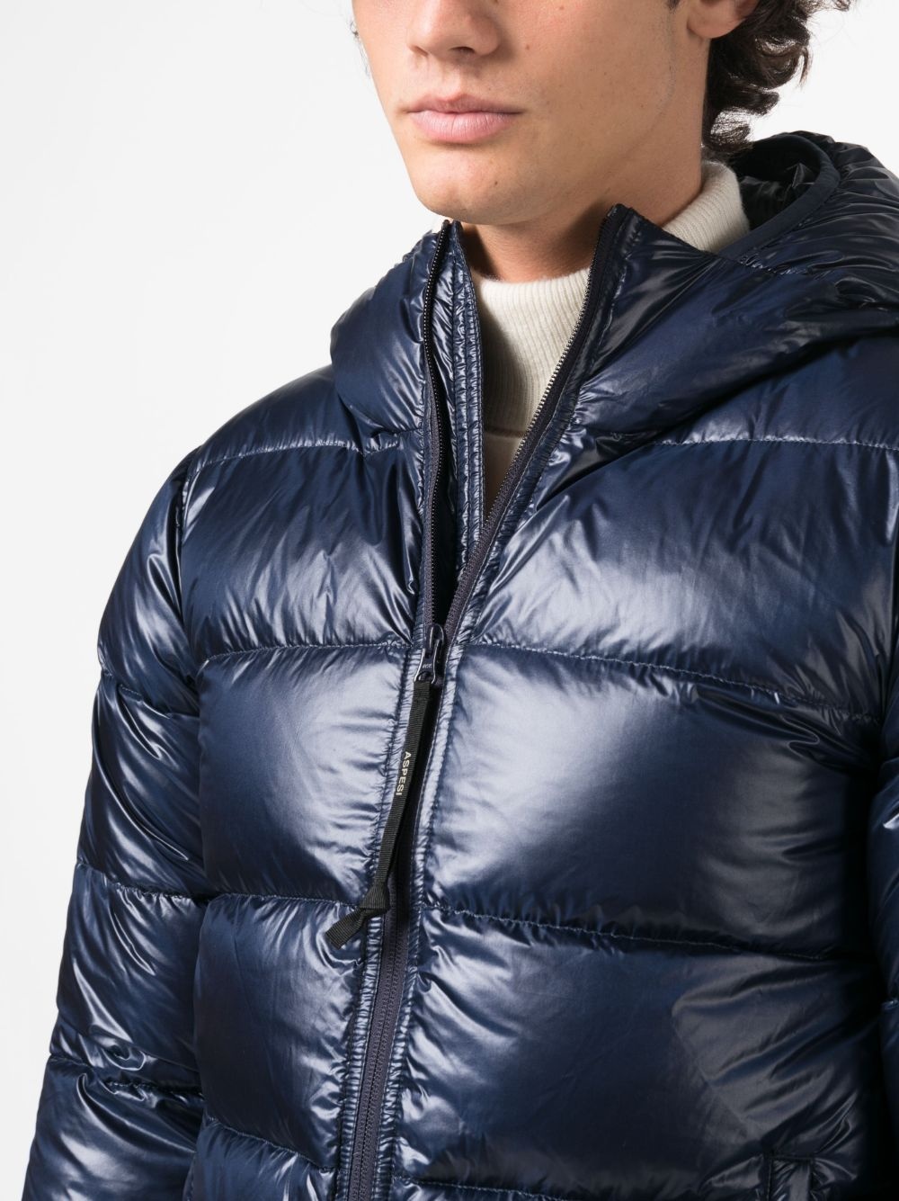 padded feather-down hooded jacket - 5