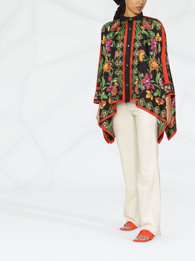 La DoubleJ Foulard floral-print asymmetric shirt outlook