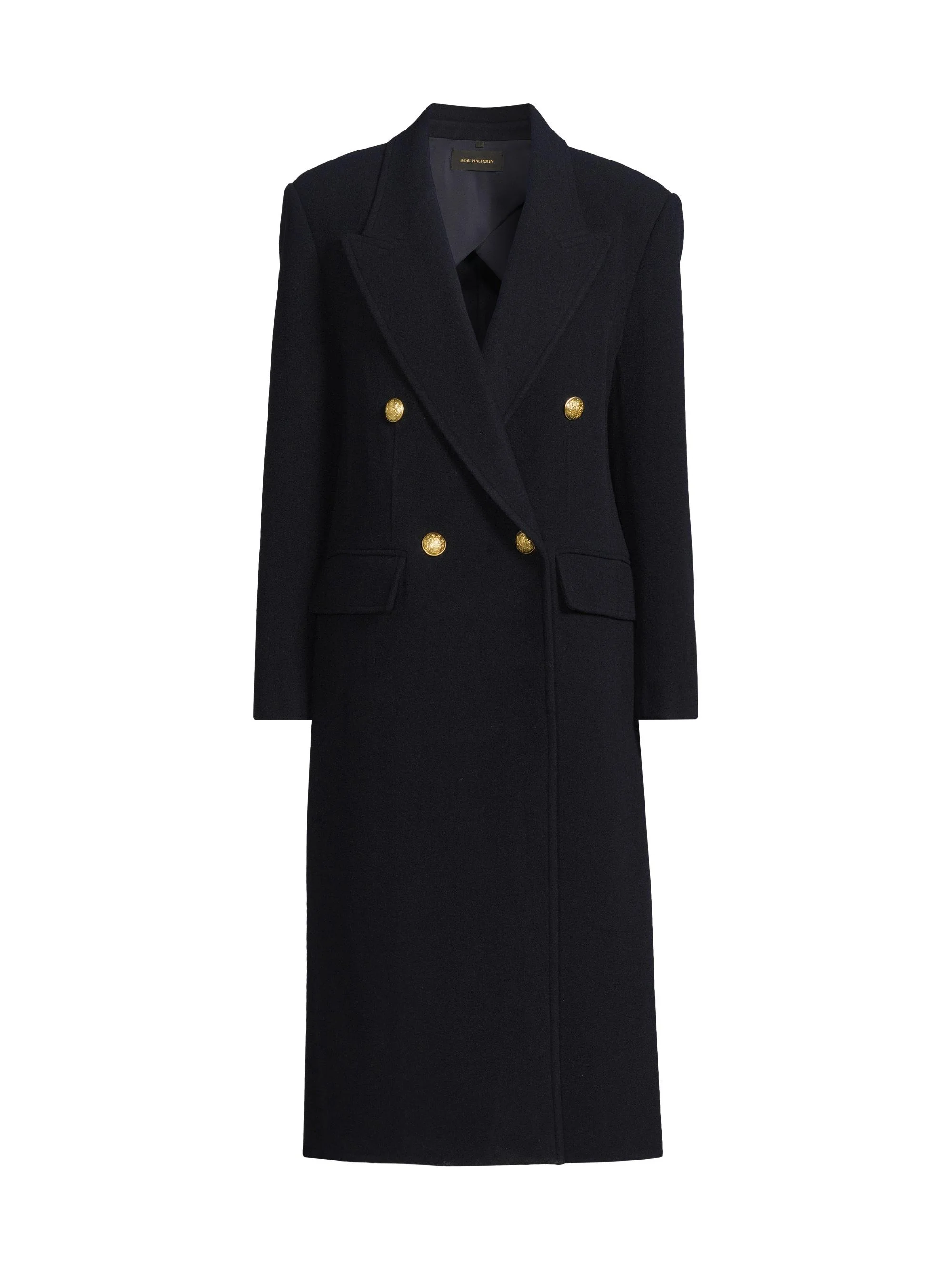 Women's Grayson Wool Double-Breasted Coat - Navy - 1