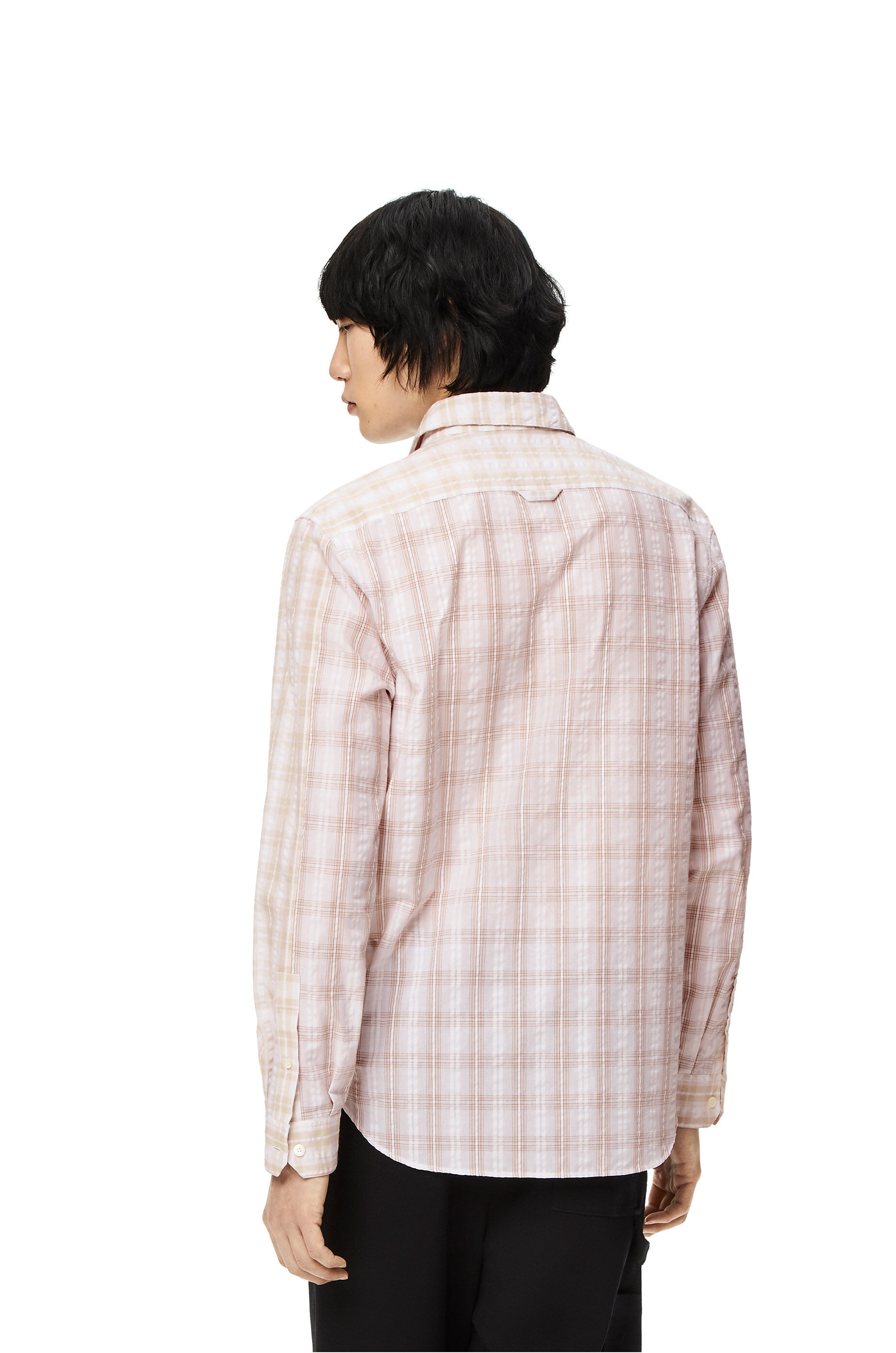 Patchwork check shirt in cotton - 4