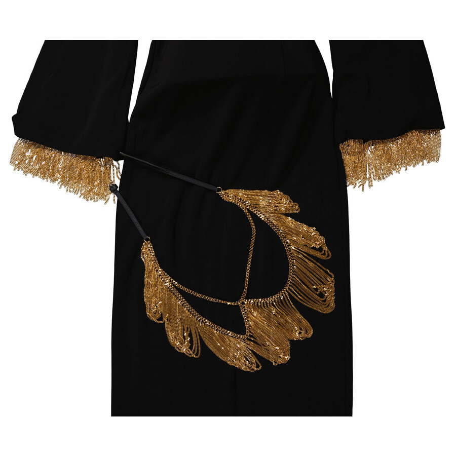 Burberry Black Long-sleeve Chain Detail Gown - 7