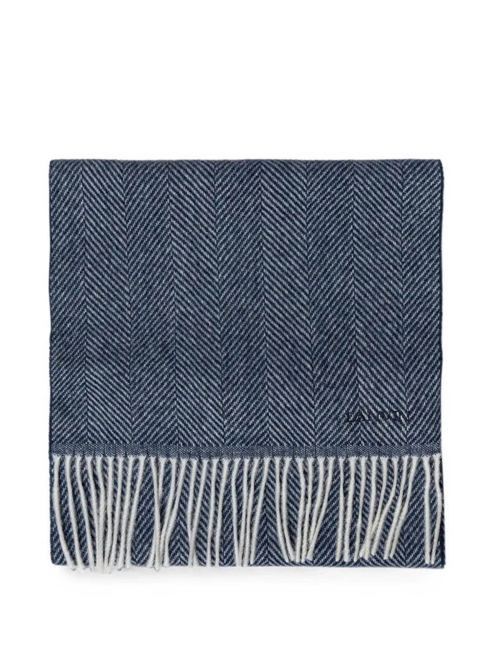 herringbone-pattern fringed scarf - 1