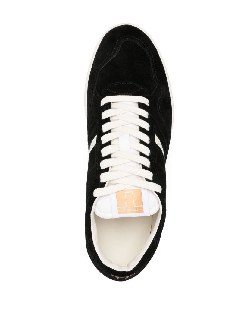 two-tone suede sneakers - 4