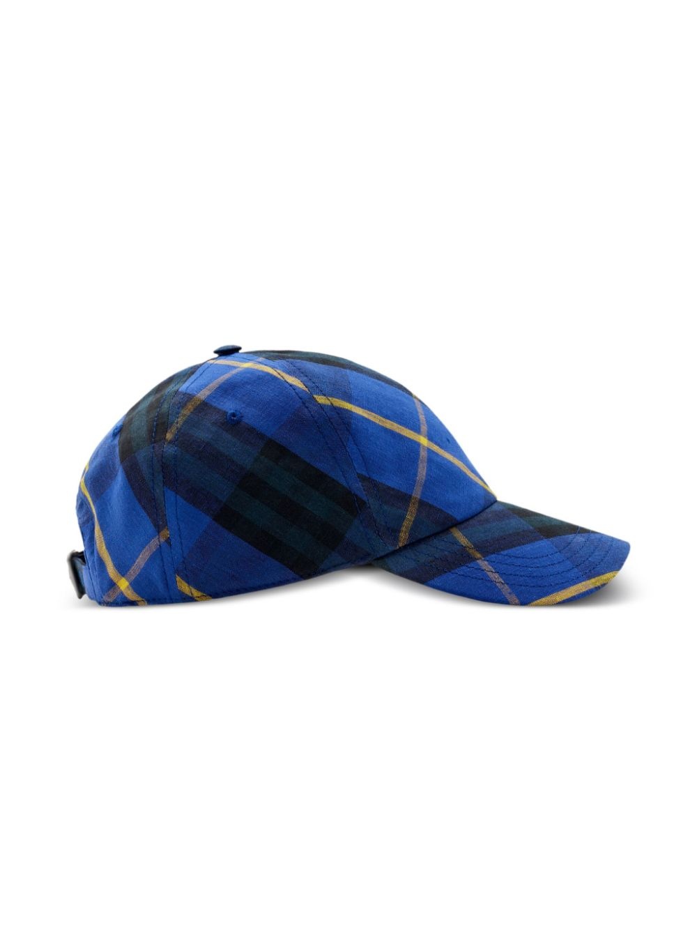 check linen baseball cap - 2