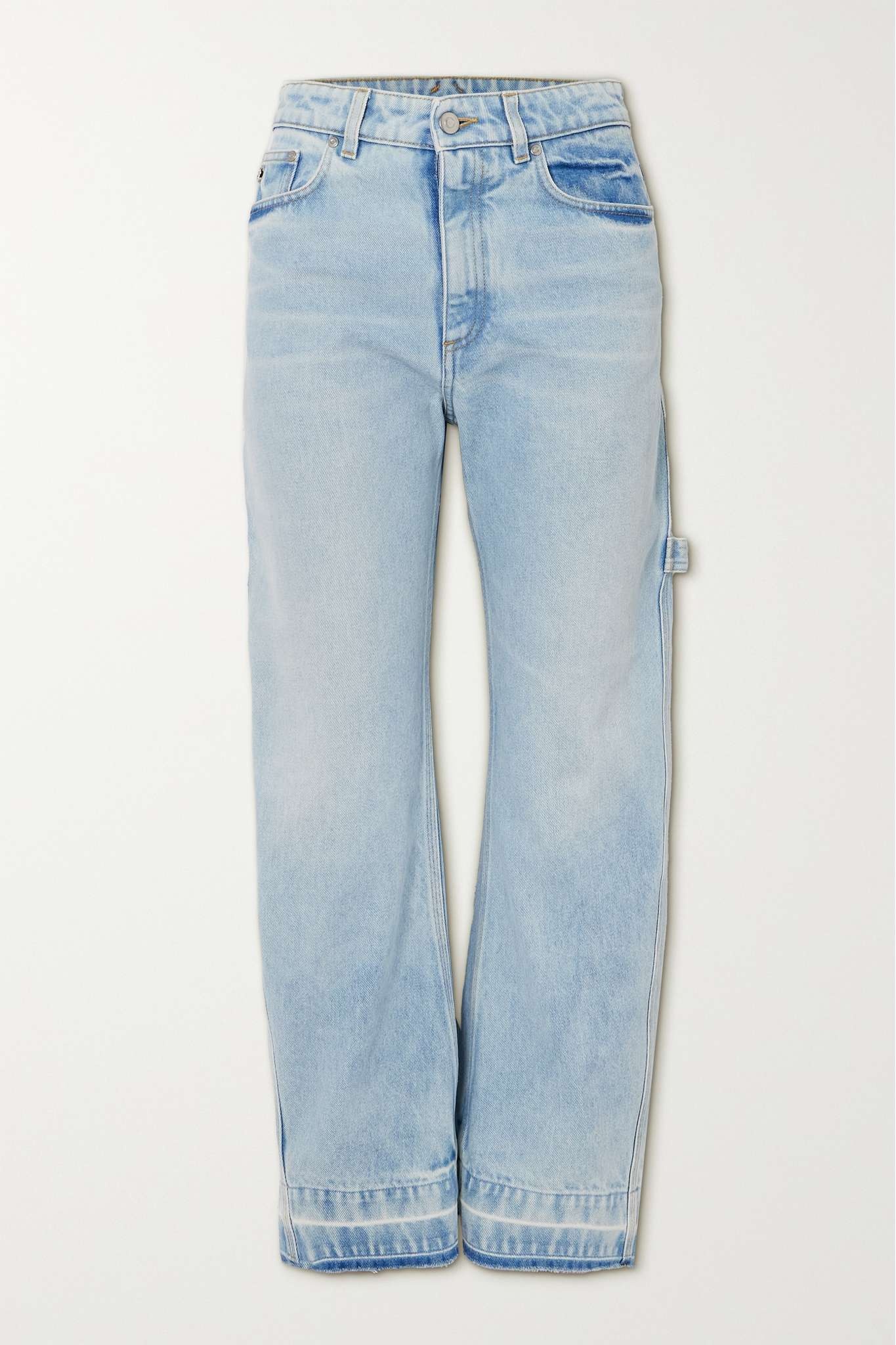 Distressed mid-rise straight-leg jeans - 1
