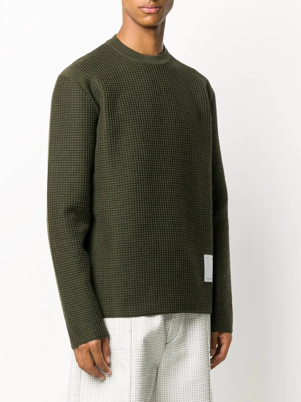 waffle-knit wool jumper - 3